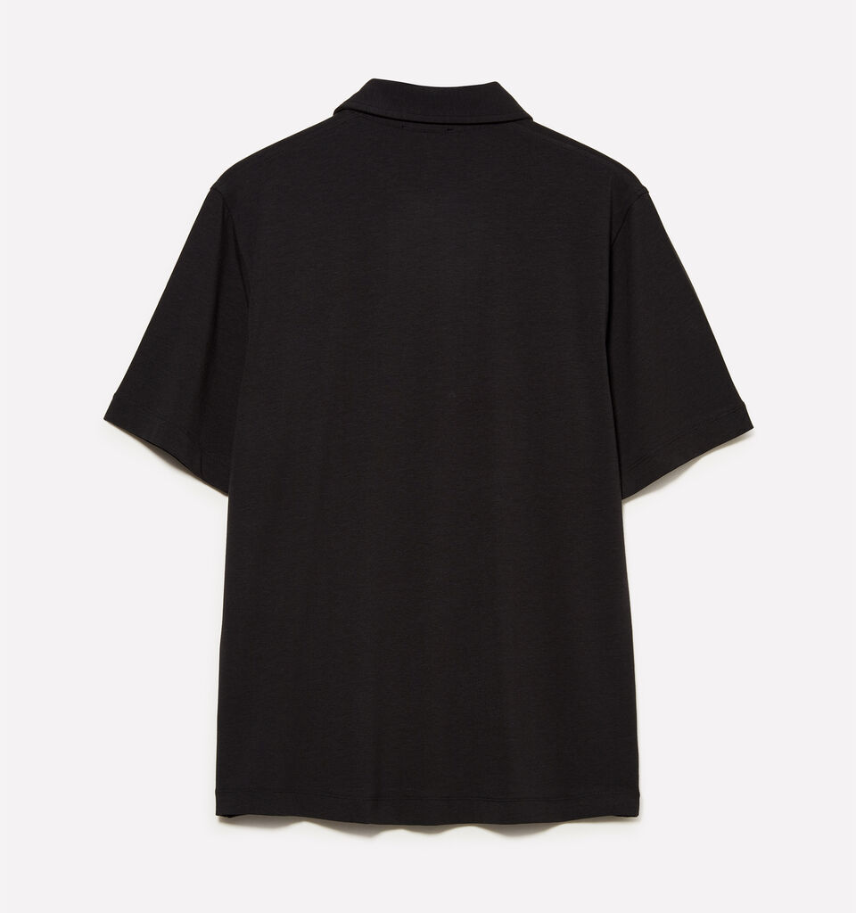 Black slim fit polo - men's polos - Black | Sisley image number 2